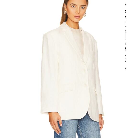 ANINE BING Linen Front Button Quinn Blazer - Picture 2 of 15
